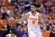 Feb 11, 2016; Syracuse, NY, USA; Syracuse Orange forward Michael Gbinije (0) brings the ball up court during the second half of a game against the Florida State Seminoles at the Carrier Dome.Syracuse won 85-72. Mandatory Credit: Mark Konezny-USA TODAY S