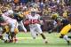 Nov 28, 2015; Ann Arbor, MI, USA; Ohio State Buckeyes running back Ezekiel Elliott (15) runs the ball during the game against the Michigan Wolverines at Michigan Stadium. Mandatory Credit: Tim Fuller-USA TODAY Sports