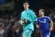 LONDON, ENGLAND - MARCH 9: Goalkeeper of Chelsea Thibaut Courtois in action during the UEFA Champions League round of 16 second leg match between Chelsea FC and Paris Saint-Germain at Stamford Bridge stadium on March 9, 2016 in London, England. (Photo by