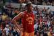 INDANAPOLIS, IN - NOVEMBER 6: Myles Turner #33 of the Indiana Pacers stands on the court during the game against the Miami Heat at Bankers Life Fieldhouse on November 6, 2015 in Indianapolis, Indiana. NOTE TO USER: User expressly acknowledges and agrees