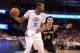 Mar 26, 2016; Oklahoma City, OK, USA; Oklahoma City Thunder forward Kevin Durant (35) fights for position agains tSan Antonio Spurs guard Danny Green (14) during the second quarter at Chesapeake Energy Arena. Mandatory Credit: Mark D. Smith-USA TODAY Spor