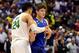 ANAHEIM, CA - MARCH 24: Grayson Allen #3 of the Duke Blue Devils is hugged by Dillon Brooks #24 of the Oregon Ducks after losing 82-68 to the Ducks in the 2016 NCAA Men's Basketball Tournament West Regional at the Honda Center on March 24, 2016 in Anahei