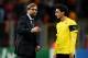 ISTANBUL, TURKEY - OCTOBER 22: Jurgen Klopp the manager of Borussia Dortmund speaks with Mats Hummels of Borussia Dortmund prior to kickoff during UEFA Champions League Group D match between Galatasaray and Borussia Dortmund at Turk Telekom Arena on Octo