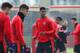 MANCHESTER, ENGLAND - FEBRUARY 24: Marcus Rashford of Manchester United (39) warms up alongside team mates during a Manchester United training session ahead of their UEFA Europa League round of 32 second leg match against FC Midtjylland at the Aon Traini