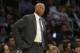 Mar 18, 2016; Los Angeles, CA, USA; Los Angeles Lakers head coach Byron Scott reacts during the second half against the Phoenix Suns at Staples Center. The Phoenix Suns won 95-90. Mandatory Credit: Kelvin Kuo-USA TODAY Sports
