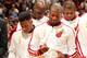 MIAMI, FL - OCTOBER 29: Dwyane Wade #3 of the Miami Heat admires his ring during the ceremony before the game against the Chicago Bulls on October 29, 2013 at American Airlines Arena in Miami, Florida. NOTE TO USER: User expressly acknowledges and agrees