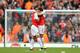 LONDON, UNITED KINGDOM - MAY 15: Mikel Arteta (R) of Arsenal hugs with Gabriel (R) after the Barclays Premier League match between Arsenal and Aston Villa at Emirates Stadium on May 15, 2016 in London, England. (Photo by Julian Finney/Getty Images)