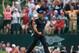 Jul 31, 2016; Springfield, NJ, USA; PGA golfer Jason Day reacts to making an eagle putt on the 18th hole during the Sunday round of the 2016 PGA Championship golf tournament at Baltusrol GC - Lower Course. Mandatory Credit: Brian Spurlock-USA TODAY Sports
