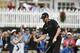 Jul 31, 2016; Springfield, NJ, USA; Jimmy Walker reacts to a birdie putt on the 17th holeduring the Sunday round of the 2016 PGA Championship golf tournament at Baltusrol GC - Lower Course. Mandatory Credit: Eric Sucar-USA TODAY Sports