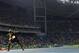 Still the king, Bolt flashed his trademark pose while celebrating victory.