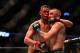 LAS VEGAS, NV - AUGUST 20: Nate Diaz shakes hands wih Conor McGregor of Ireland at the completion of their welterweight bout during the UFC 202 event at T-Mobile Arena on August 20, 2016 in Las Vegas, Nevada. (Photo by Jeff Bottari/Zuffa LLC/Zuffa LLC v