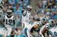 CHARLOTTE, NC - AUGUST 26: Cam Newton #1 of the Carolina Panthers signals to his receiver against the New England Patriots in the 1st quarter during their game at Bank of America Stadium on August 26, 2016 in Charlotte, North Carolina. (Photo by Streete