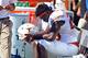 DALLAS, TX - OCTOBER 8: Linebacker Jeffrey McCulloch #23 of the Texas Longhorns sits on the bench during the fourth quarter of their loss to the Oklahoma Sooners on October 8, 2016 at The Cotton Bowl in Dallas, Texas. (Photo by Jackson Laizure/Getty Image