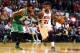 CHICAGO, IL - OCTOBER 27: Jimmy Butler #21 of the Chicago Bulls drives to the basket against Amir Johnson #90 of the Boston Celtics during the second half of a game at the United Center on October 27, 2016 in Chicago, Illinois. NOTE TO USER: User express