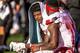 CHESTNUT HILL, MA - NOVEMBER 05: Lamar Jackson #8 of Louisville reacts during the fourth quarter of a game against Boston College at Alumni Stadium on November 5, 2016 in Chestnut Hill, Massachusetts. (Photo by Billie Weiss/Getty Images)