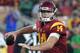 LOS ANGELES, CA - NOVEMBER 05: Sam Darnold #14 of the USC Trojans throws the ball to score a touchdown in the second quarter against the Oregon Ducks at Los Angeles Memorial Coliseum on November 5, 2016 in Los Angeles, California. (Photo by Lisa Blumenf
