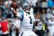 OAKLAND, CA - NOVEMBER 27: Cam Newton #1 of the Carolina Panthers looks to pass against the Oakland Raiders during their NFL game on November 27, 2016 in Oakland, California. (Photo by Lachlan Cunningham/Getty Images)
