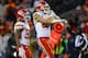 Travis Kelce (right) came up big on the Chiefs' final drive.