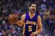 TORONTO, ON - DECEMBER 02: Jose Calderon #5 of the Los Angeles Lakers dribbles the ball during the first half of an NBA game against the Toronto Raptors at Air Canada Centre on December 2, 2016 in Toronto, Canada. NOTE TO USER: User expressly acknowledg