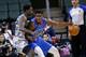 CEDAR PARK, TX - NOVEMBER 13: Dakari Johnson #44 of the Oklahoma City Blue drives around Livio Jean-Charles #35 of the Austin Spurs at the HEB Center At Cedar Park on November 13, 2016 in Cedar Park, Texas. NOTE TO USER: User expressly acknowledges and ag