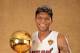 MIAMI, FL - JUNE 20: James Jones #22 of the Miami Heat poses for a portrait with the Larry O'Brien Trophy after defeating the San Antonio Spurs in Game Seven of the 2013 NBA Finals on June 20, 2013 at American Airlines Arena in Miami, Florida. NOTE TO USE