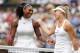 Serena Williams and Angelique Kerber share smiles after the 2016 Wimbledon final.