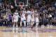 SACRAMENTO, CA - OCTOBER 29: Matt Barnes #22 of the Sacramento Kings celebrates with teammates Ben McLemore #23, Anthony Tolliver #43, Rudy Gay #8 and Ty Lawson #10 during the game against the Minnesota Timberwolves on October 29, 2016 at Golden 1 Center