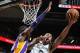 SAN ANTONIO, TX - JANUARY 12: Kawhi Leonard #2 of the San Antonio Spurs shoots a lay up against the Los Angeles Lakers on January 12, 2017 at the AT&T Center in San Antonio, Texas. NOTE TO USER: User expressly acknowledges and agrees that, by downloading