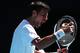 MELBOURNE, AUSTRALIA - JANUARY 19: Novak Djokovic of Serbia reacts in his second round match against Denis Istomin of Uzbekistan on day four of the 2017 Australian Open at Melbourne Park on January 19, 2017 in Melbourne, Australia. (Photo by Clive Bruns