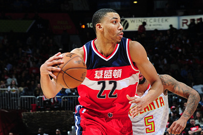 ATLANTA, GA - JANUARY 27: Otto Porter Jr. #22 of the Washington Wizards handles the ball against the Atlanta Hawks on January 27, 2017 at Philips Arena in Atlanta, Georgia. NOTE TO USER: User expressly acknowledges and agrees that, by downloading and/or