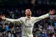 Real Madrid's Portuguese forward Cristiano Ronaldo celebrates after scoring a goal during the Spanish league football match Real Madrid CF vs Real Sociedad at the Santiago Bernabeu stadium in Madrid on January 29, 2017. / AFP / GERARD JULIEN (Photo