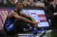 GREENSBORO, NC - DECEMBER 21: Harry Giles #1 of the Duke Blue Devils waits at the scorer's table during their game against the Elon Phoenix at the Greensboro Coliseum on December 21, 2016 in Greensboro, North Carolina. Duke won 72-61. (Photo by Lance King