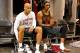 OAKLAND, CA - JUNE 5: Richard Jefferson #24 and Channing Frye #9 of the Cleveland Cavaliers in the locker room before facing the Golden State Warriors for Game Two of the 2016 NBA Finals on June 5, 2016 at ORACLE Arena in Oakland, CA. NOTE TO USER: User e