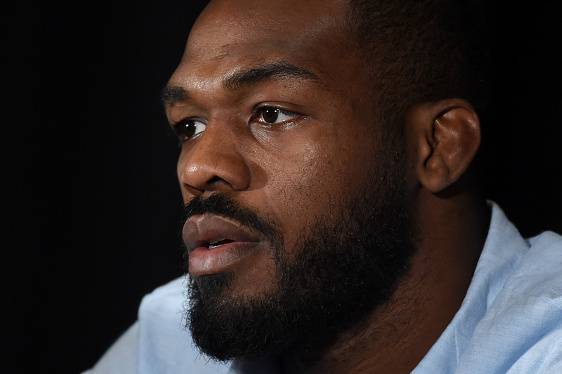 Jon Jones at a press conference following his removal from UFC 200.