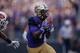 SEATTLE, WA - OCTOBER 22: Wide receiver John Ross #1 of the Washington Huskies rushes against cornerback Treston Decoud #14 of the Oregon State Beavers on October 22, 2016 at Husky Stadium in Seattle, Washington. (Photo by Otto Greule Jr/Getty Images)