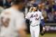 NEW YORK, NY - OCTOBER 05: Noah Syndergaard #34 of the New York Mets reacts during their National League Wild Card game against the San Francisco Giants at Citi Field on October 5, 2016 in New York City. (Photo by Elsa/Getty Images)