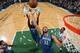 Milwaukee, WI - MARCH 11: Karl-Anthony Towns #32 of the Minnesota Timberwolves grabs the rebound against the Milwaukee Bucks on March 11, 2017 at the BMO Harris Bradley Center in Milwaukee, Wisconsin. NOTE TO USER: User expressly acknowledges and agrees