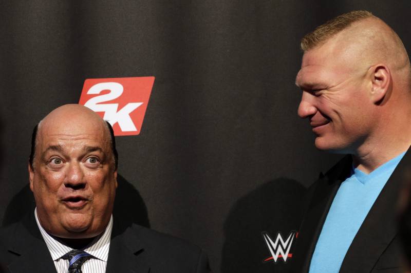 Heyman and Lesnar in 2016.