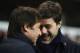 LONDON, ENGLAND - JANUARY 04: Antonio Conte, Manager of Chelsea (L) and Mauriio Pochettino, Manager of Tottenham Hotspur (R) speak prior to the Premier League match between Tottenham Hotspur and Chelsea at White Hart Lane on January 4, 2017 in London, En