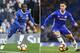 A combo picture shows Chelsea's French midfielder N'Golo Kante (L) and Chelsea's Belgian midfielder Eden Hazard in action during Premier league matches.
N'Golo Kante and Eden Hazard have seen their key roles in Chelsea's bid for the Premier League title a