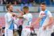 NAPLES, ITALY - MAY 06: Jorginho, Lorenzo Insigne and Dries Mertens of SSC Napoli celebrate the 2-0 goal scored by Dries Mertens during the Serie A match between SSC Napoli and Cagliari Calcio at Stadio San Paolo on May 6, 2017 in Naples, Italy. (Photo b
