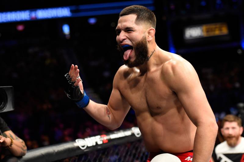 DENVER, CO - JANUARY 28: Jorge Masvidal celebrates his victory over Donald Cerronein their welterweight bout during the UFC Fight Night event at the Pepsi Center on January 28, 2017 in Denver, Colorado. (Photo by Josh Hedges/Zuffa LLC/Zuffa LLC via Getty