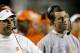 COLLEGE PARK, MD - OCTOBER 15: Defensive coordinator Kevin Steele (L) and head coach Dabo Swinney of the Clemson Tigers look on after the Maryland Terrapins scored during the first half at Byrd Stadium on October 15, 2011 in College Park, Maryland. (Photo by Rob Carr/Getty Images)