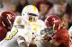 TUSCALOOSA, AL - OCTOBER 22: Trent Richardson #3 of the Alabama Crimson Tide against Prentiss Waggner #23, Marlon Walls #58 and A.J. Johnson #45 of the Tennessee Volunteers at Bryant-Denny Stadium on October 22, 2011 in Tuscaloosa, Alabama. (Photo by Kevin C. Cox/Getty Images)