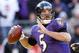 BALTIMORE, MD - JANUARY 15: Quarterback Joe Flacco #5 of the Baltimore Ravens passes against the Houston Texans during the AFC Divisional playoff game at M&T Bank Stadium on January 15, 2012 in Baltimore, Maryland. (Photo by Rob Carr/Getty Images)