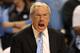 GREENSBORO, NC - MARCH 12: Head coach Roy Williams of the North Carolina Tar Heels reacts during overtime against the Clemson Tigers in the semifinals of the 2011 ACC men's basketball tournament at the Greensboro Coliseum on March 12, 2011 in Greensboro, North Carolina. (Photo by Streeter Lecka/Getty Images)