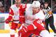 UNIONDALE, NY - JANUARY 10: Johan Franzen #93 of the Detroit Red Wings in action against the New York Islanders during their game on January10, 2012 at the Nassau Coliseum in Uniondale, New York. (Photo by Al Bello/Getty Images)