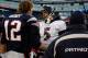QBs Tom Brady and Joe Flacco shake hands after AFC Wild Card matchup just two years ago.