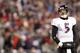 FOXBORO, MA - JANUARY 22: Joe Flacco #5 of the Baltimore Ravens looks on after a play against the New England Patriots during their AFC Championship Game at Gillette Stadium on January 22, 2012 in Foxboro, Massachusetts. (Photo by Jim Rogash/Getty Images)