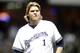 MILWAUKEE, WI - SEPTEMBER 25: Corey Hart #1 of the Milwaukee Brewers chews on a piece of gum as they Brewers play the Florida Marlins in the second inning at a Major League Baseball game at Miller Park Stadium on September 25, 2011 in Milwaukee, Wisconsin. (Photo by Darren Hauck/Getty Images)